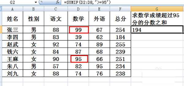 sumif函数的使用方法