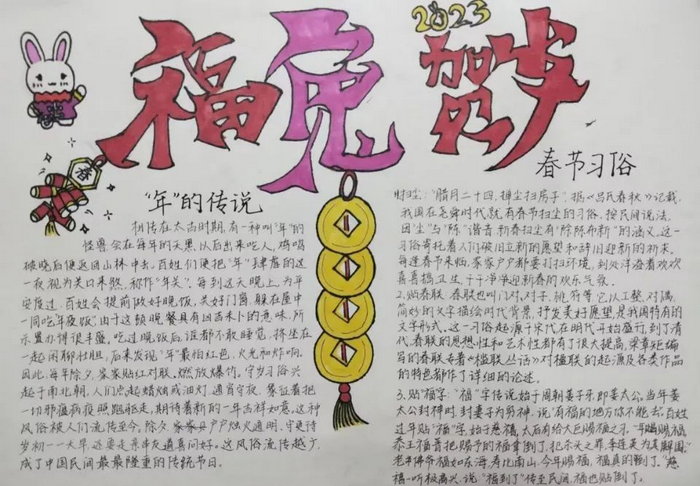 2023春节主题活动手抄报